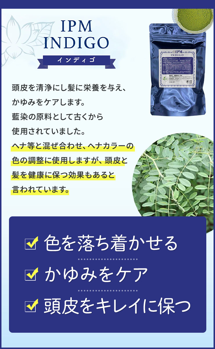 IPMヘナの世話役インディゴ