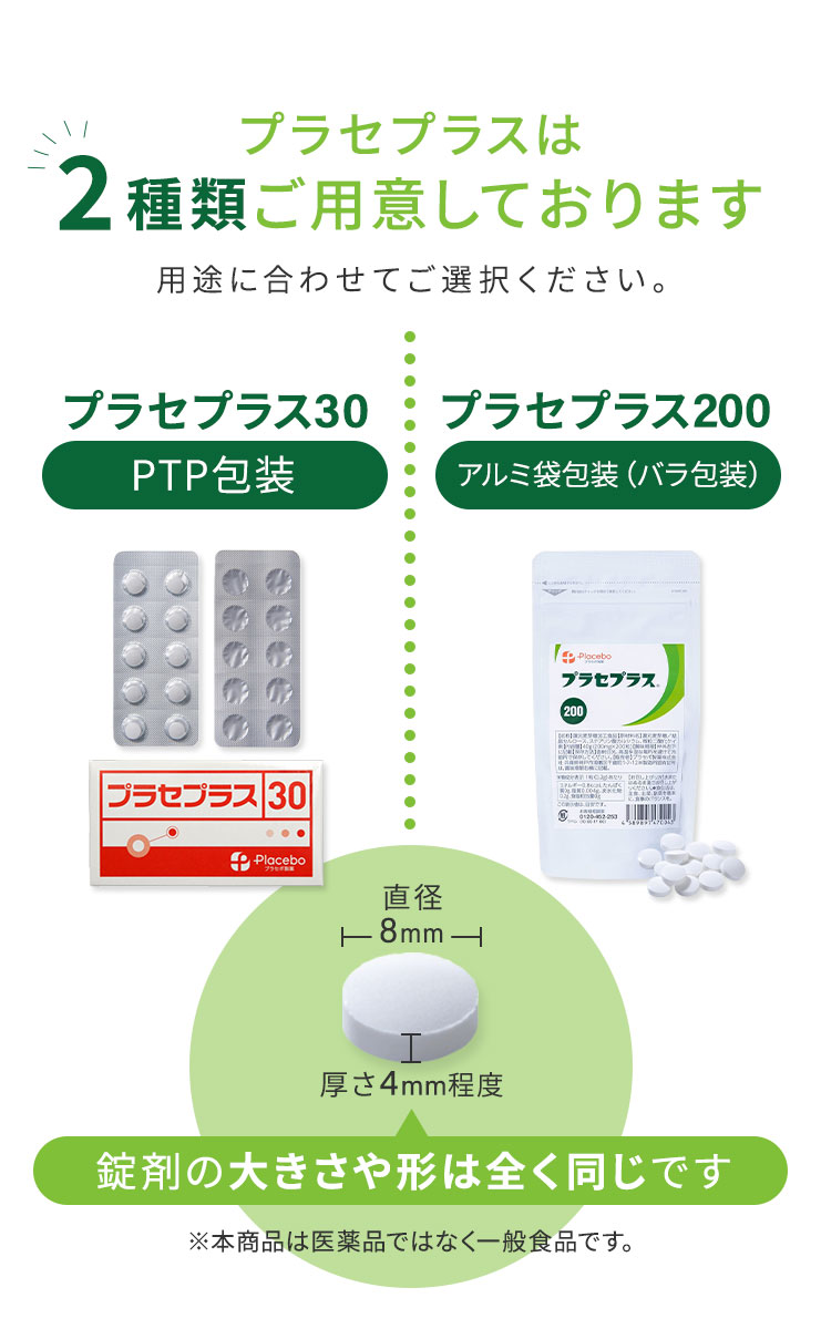 プラセプラス30とプラセプラス200の2種類をご用意