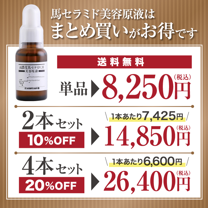 2本セット/10％OFF]馬セラミド美容原液 30mL×2本 : 北海道純馬油