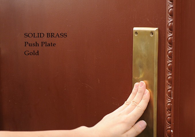 真鍮 プッシュプレート ドア 押し板 ハンドル レトロ アンティーク調 