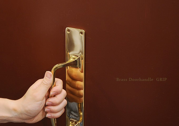 真鍮 ドアハンドル 取っ手 アンティーク調 金具 レトロ ブラスドア 