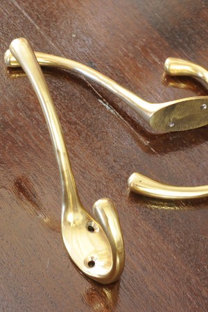 Polish Brass Double Hook