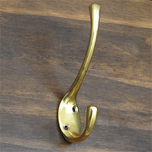 Polish Brass Double Hook