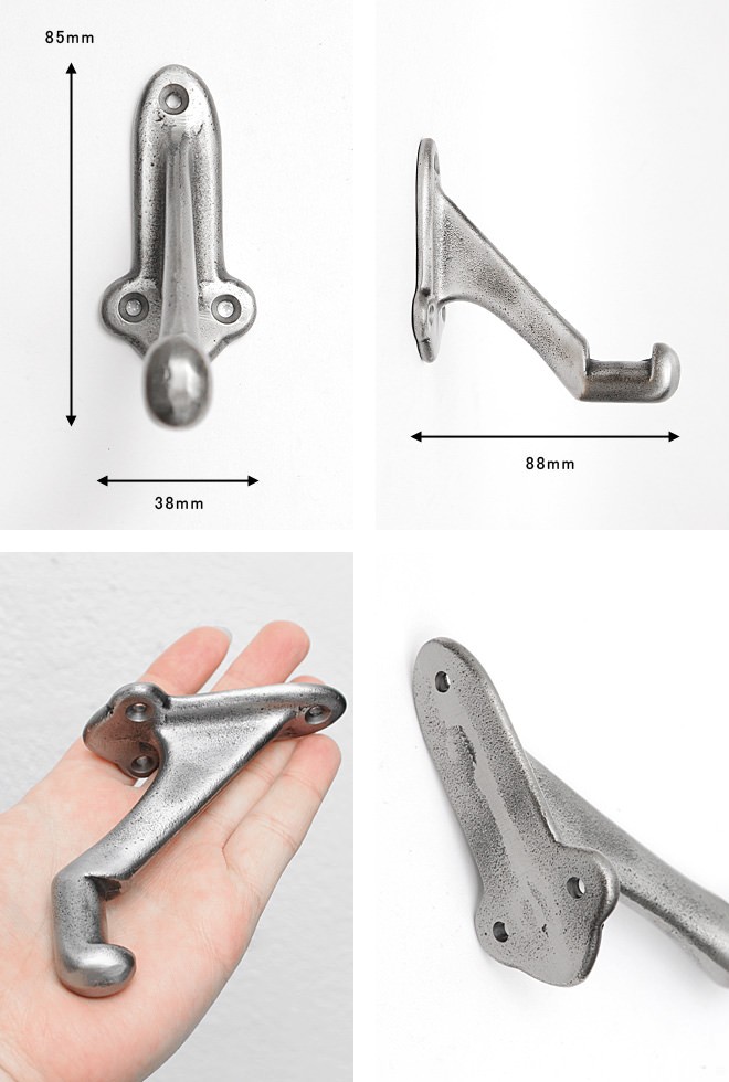 アイアン フック ハンギング 金具 壁掛け おしゃれ ウォールフック アンティーク調 玄関 収納 ヴィンテージSIL コートフックA