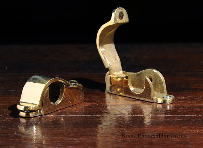 真鍮 カーテンポール おしゃれ ホルダー レトロ アンティーク調 ブラス