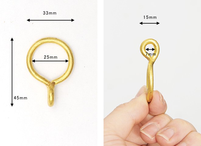 古道具/真鍮リングの大判古布カーテン 古道具/真鍮リングの大判古布カーテン