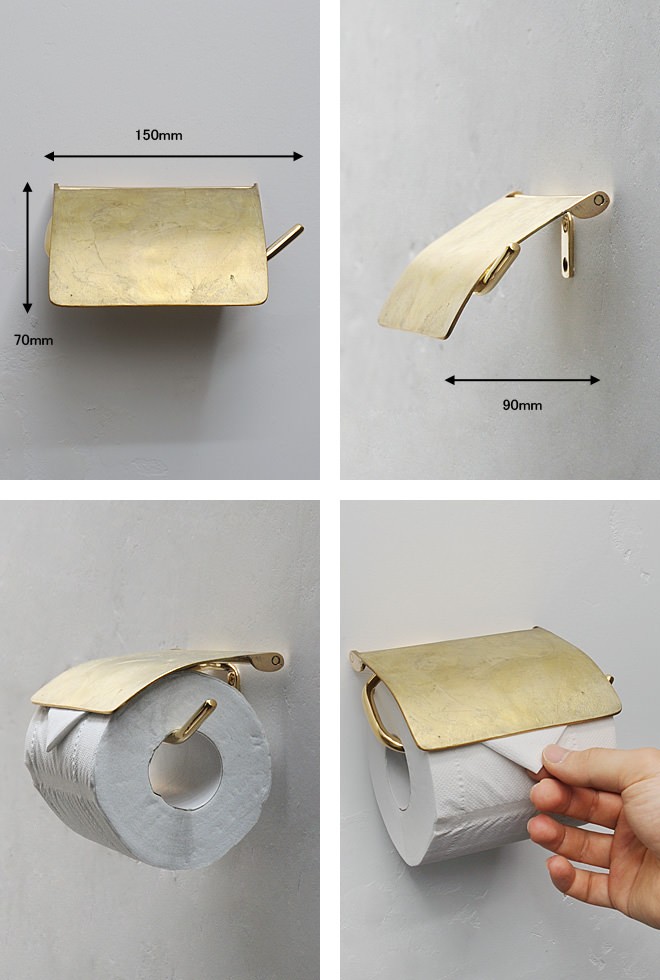 真鍮 トイレットペーパーホルダー おしゃれ カバー レトロ アンティーク調 ラスティクデコ トイレットペーパーホルダー ブラス