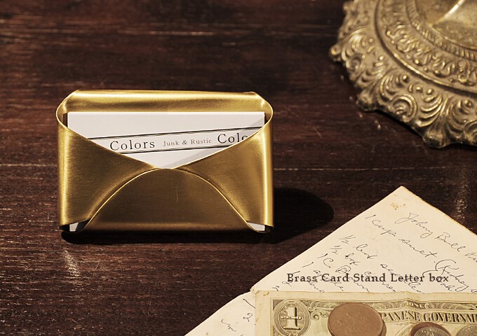 カードスタンド 真鍮 おしゃれ 卓上 カードホルダー レトロ