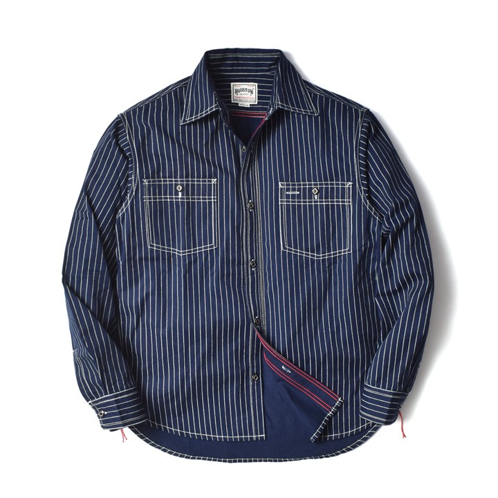 ウォバッシュ ワークシャツ 長袖 メンズ ドット柄 大きいサイズ