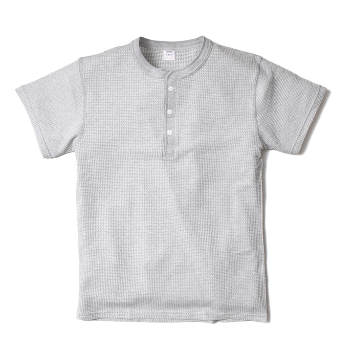 ヘンリーネック Tシャツ メンズ 無地 サーマル ワッフル 夏