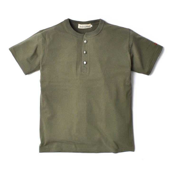 ヘンリーネック 半袖 Tシャツ メンズ 厚手 無地 カットソー トップス