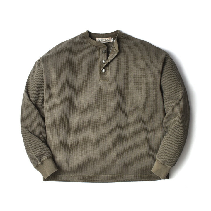 大きいサイズ ヘンリーネック サーマル メンズ カットソー 長袖 ビッグ