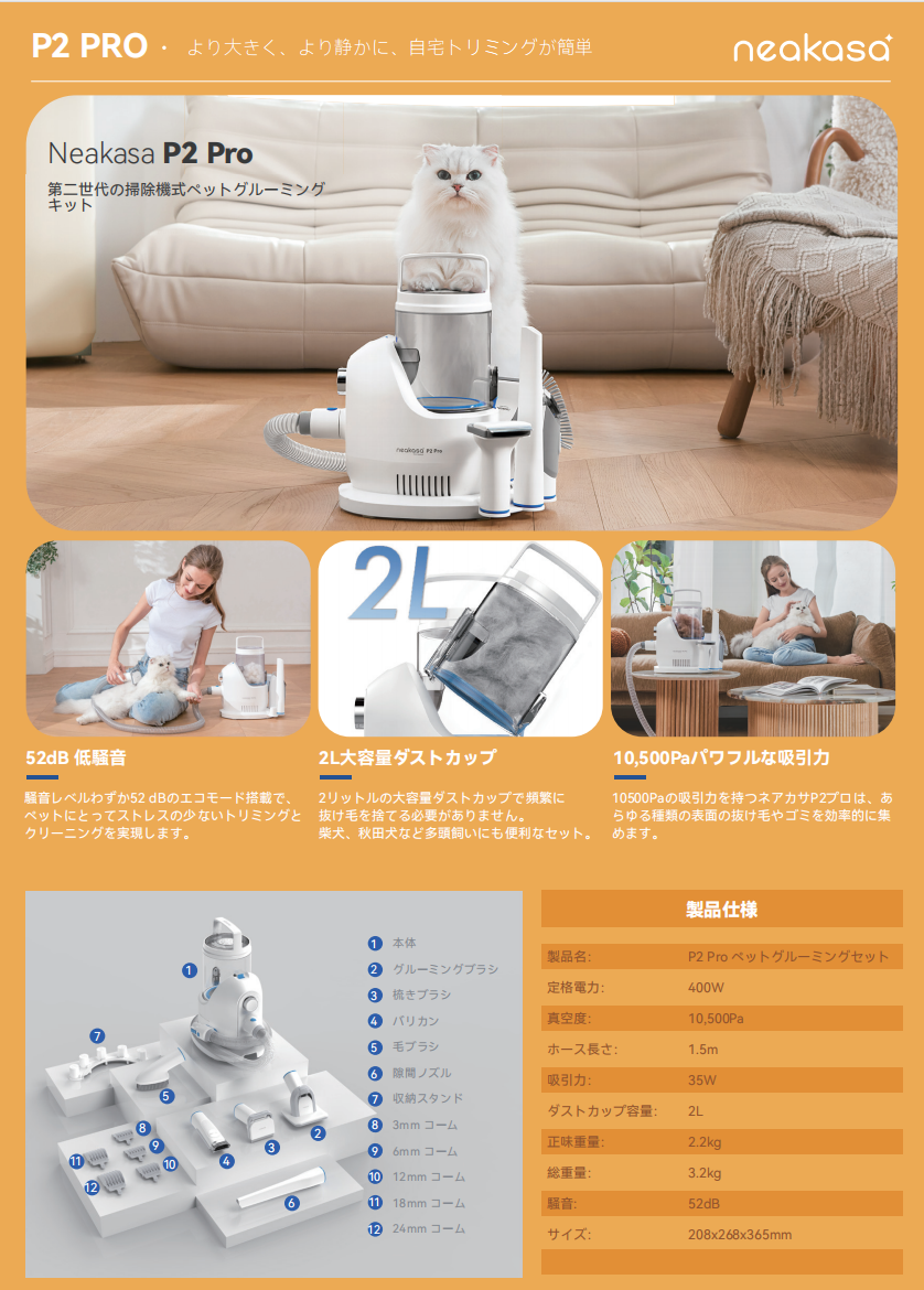 お手入れ・トリミング用品 neakasa P2 MAX Neakasa グルーミングセット【 P2 max 】(P2 PRO +交換用
