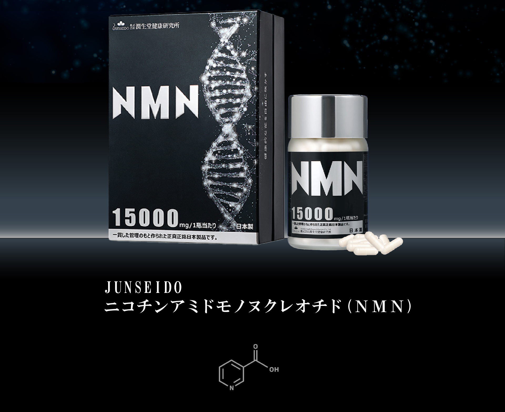 サプリメント 日本製 JUNSEIDO 潤生堂 ニコチンアミドモノヌクレオチド 