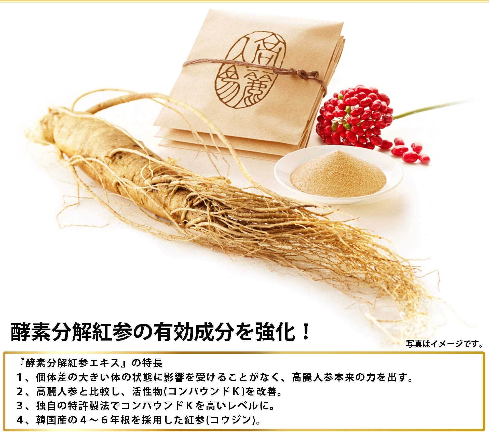 サプリメント 日本製 JUNSEIDO 潤生堂 黄金鶴君 おうごんかくぎみ 高麗 