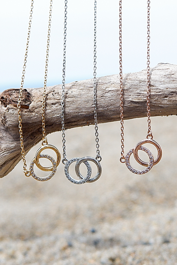 ハワイアンジュエリー ネックレス ステンレス ジルコニア 無限マーク