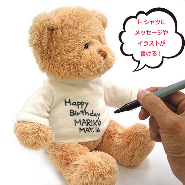 (未使用･未開封品)　 メッセージTシャツベア ピンク #320535PK vf3p617 GUND】Tシャツベア ピンク・ホワイト テディベア ぬいぐるみ