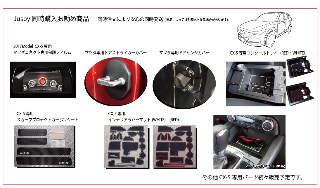 CX-5(2代目) 専用 カット済みカーボン柄スカッフシート （4枚 1台分