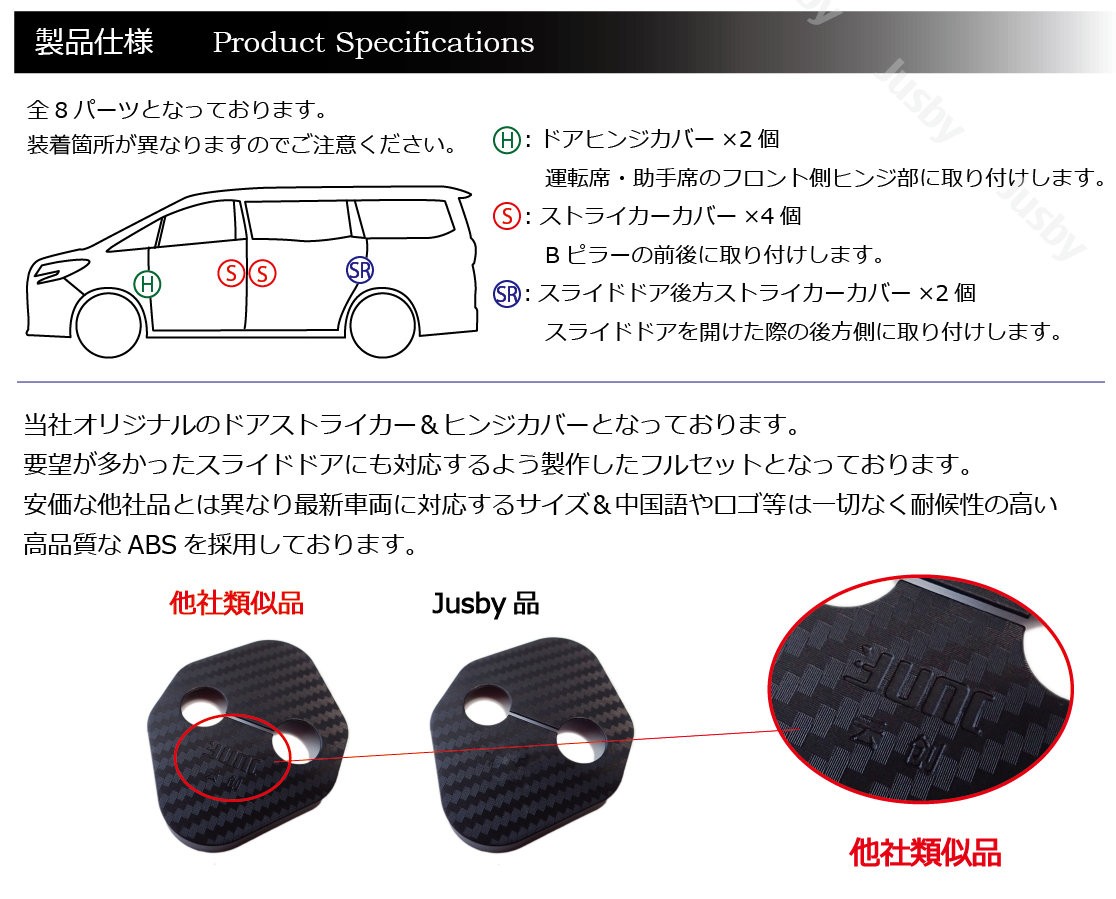 スライドドア対応)ノア ヴォクシー エスクァイア(80系) カーボン柄or