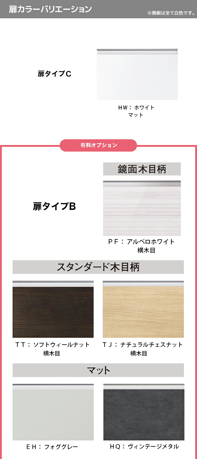 Panasonic（パナソニック） シーライン D530タイプ用 間口150幅 サイド 