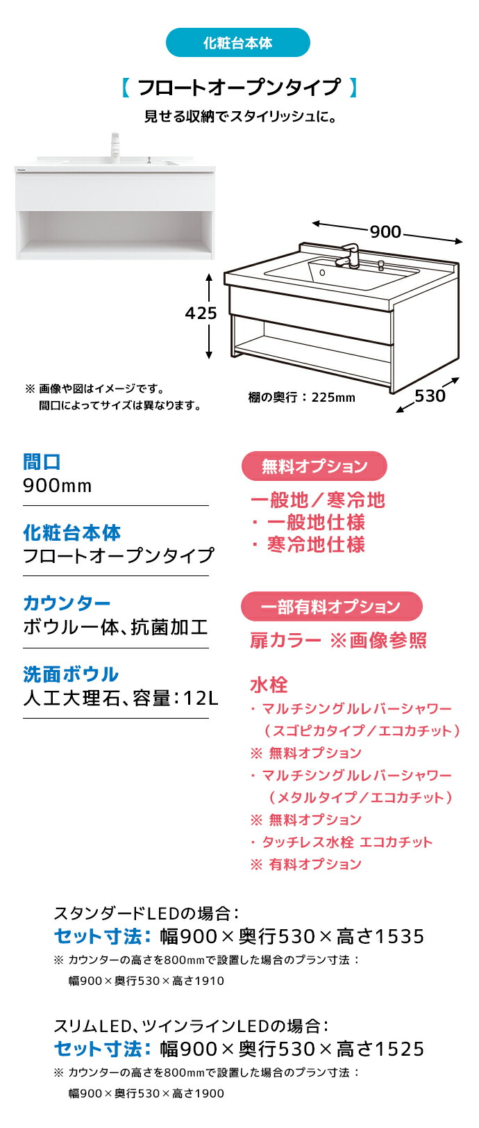 Panasonic（パナソニック） 洗面台 シーライン 奥行530タイプ 900幅