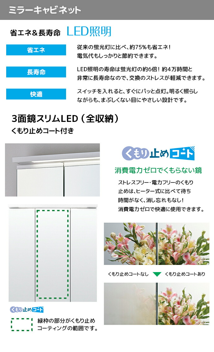 LIXIL 洗面台 クレヴィ 奥行500 900幅 引出しタイプ 3面鏡
