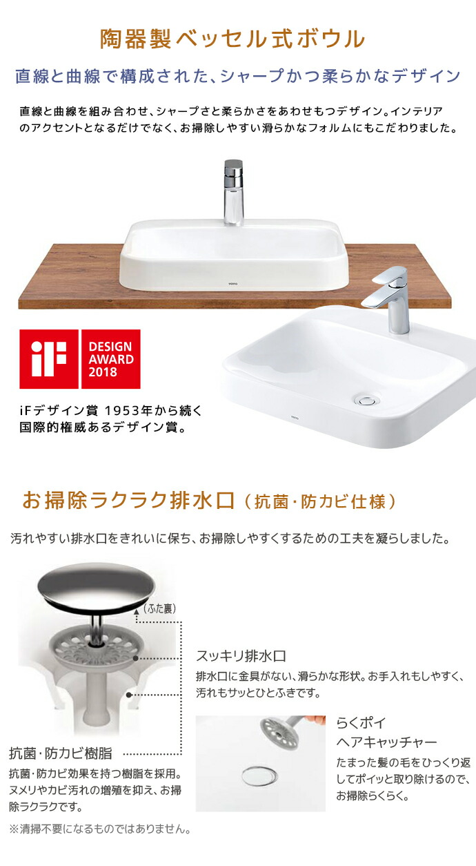 ドレーナ TOTO 洗面台 750幅 2段引き出しタイプ 木枠一面鏡 陶器製