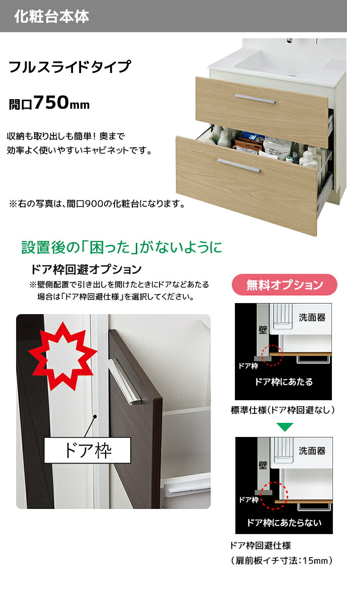 LIXIL 洗面台 EV 奥行560 750幅 フルスライドタイプ 3面鏡スリムLED くもり止めコート付き EAFH-755▲Y△-A□◆/●FC MEA-753TXJU 高さ1900mmの画像