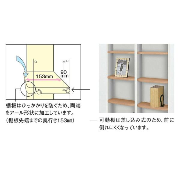 大建工業 壁厚収納 カベピタ 書棚370L FQ1021-14□□ 壁面システム収納