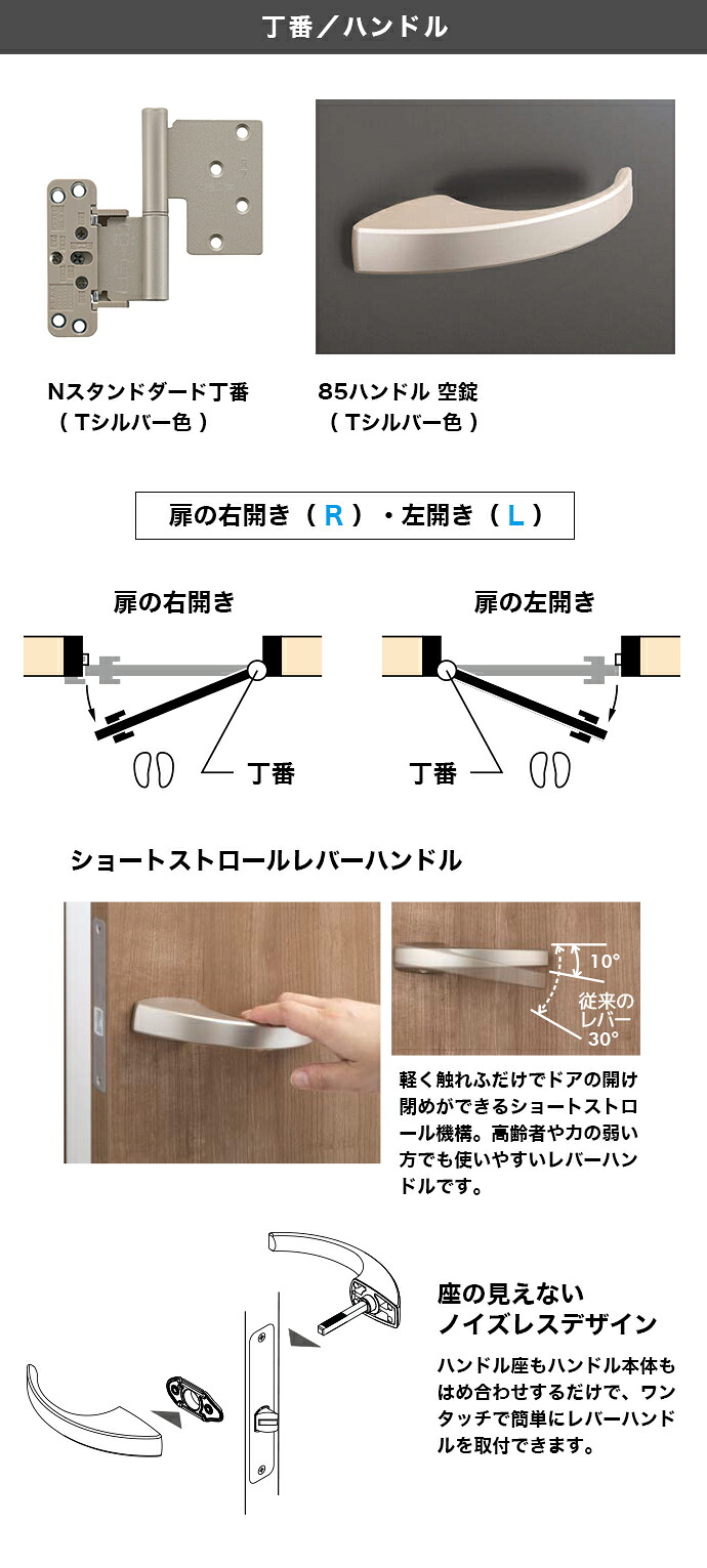 DAIKEN 大建工業 イエリア 片開きドア 1Sデザイン セレクトカラー 固定