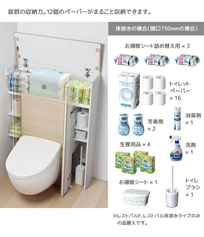 TOTO レストパルF まるごと収納タイプ I型 壁排水 手洗器なし ウォシュレット 紙巻器 タオル掛けなし 手すりなし 一般地 寒冷地 UWR◇●NNN▼★A◯NNNW☆_4