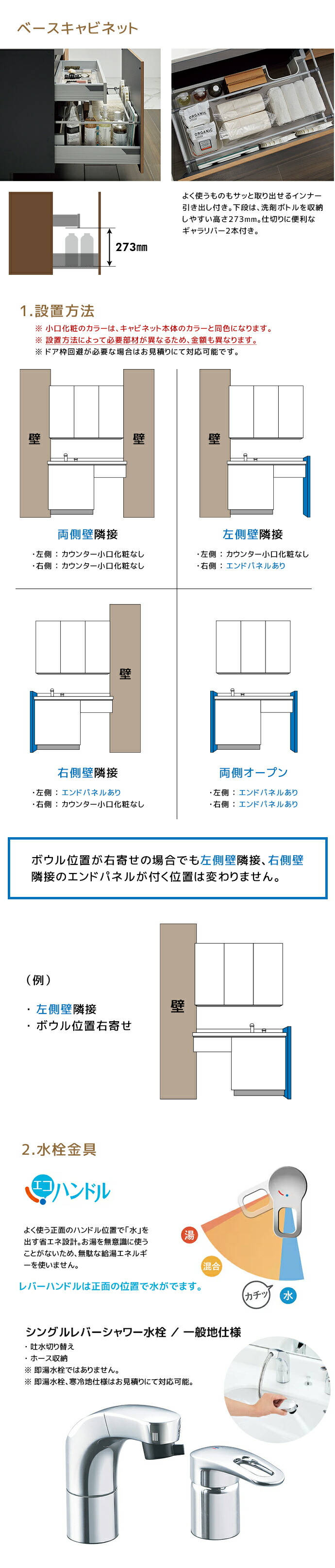 LIXIL(リクシル) 洗面台 カスタムバニティ Reフィル セミオープン LIXIL(リクシル) 洗面台 カスタムバニティ Reフィル セミオープン