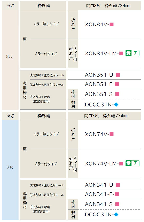 ウッドワン ピノアース クローゼットドア 2枚建 N-VP落とし込み