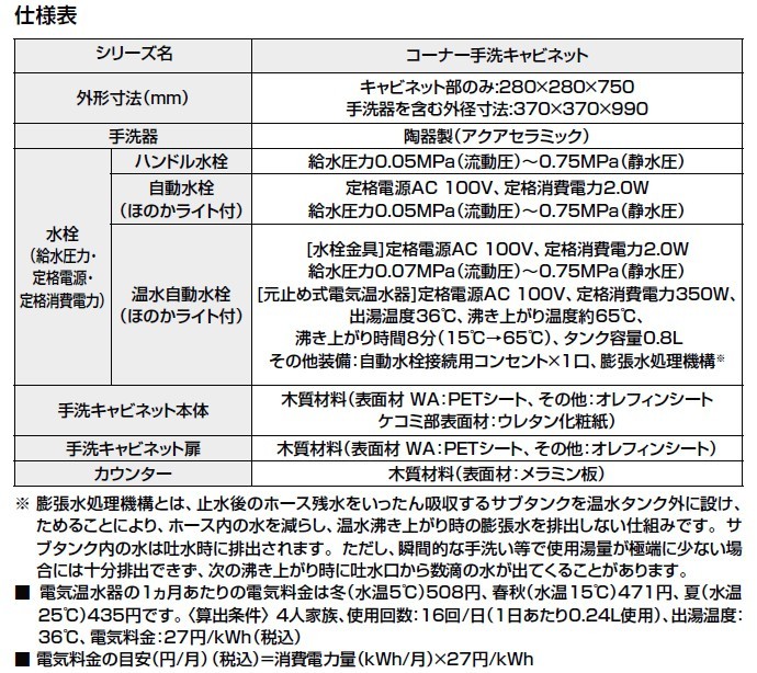 LIXIL リクシル コーナー手洗キャビネット ハンドル水栓 自動水 LIXIL リクシル コーナー手洗キャビネット ハンドル水栓 自動水