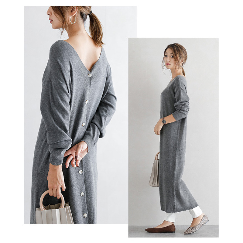 カーディガン レディース 秋冬 ロング 前後2WAY ニット ワンピース トップス ロング丈 長袖 ボタン ベルト付き 春秋冬 羽織 カーディガン レディース 秋冬 ロング 前後2WAY ニット
