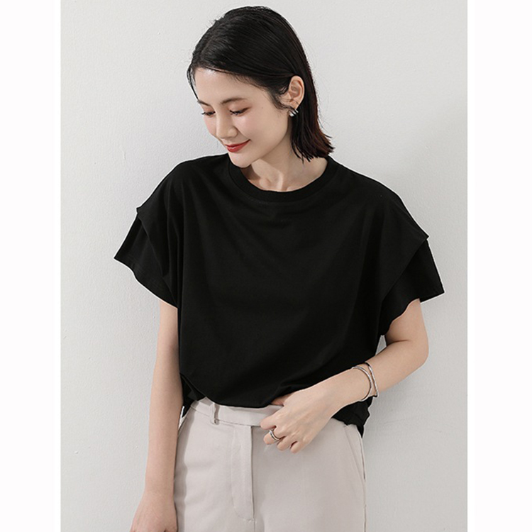 自由区 - 自由区 ボーダー 半袖カットソー Tシャツ M ブラック
