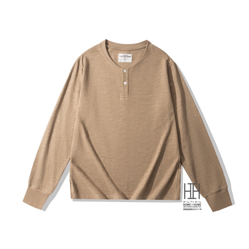 ヘンリーネックTシャツ tシャツ ヘビーウェイトtシャツ メンズ 長袖 スラブコットン 綿 100 無地 アメカジ おしゃれ キレイめ カットソー シンプル カジュアル | ホームアイホーム | 02