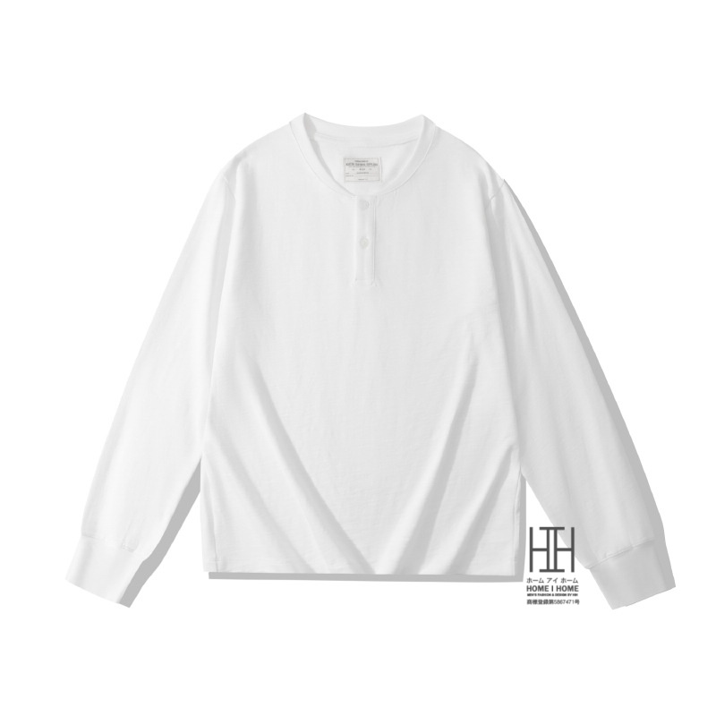 ヘンリーネックTシャツ tシャツ ヘビーウェイトtシャツ メンズ 長袖 スラブコットン 綿 100 無地 アメカジ おしゃれ キレイめ カットソー シンプル カジュアル | ホームアイホーム | 01