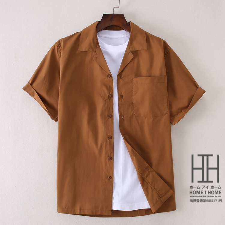 開襟シャツ 白シャツ オープンカラーシャツ トップス ビッグシルエット メンズ リラックス ワークシャツ 半袖シャツ 夏 大きいサイズ 快適 無地 羽織り 速乾 保障 メンズ