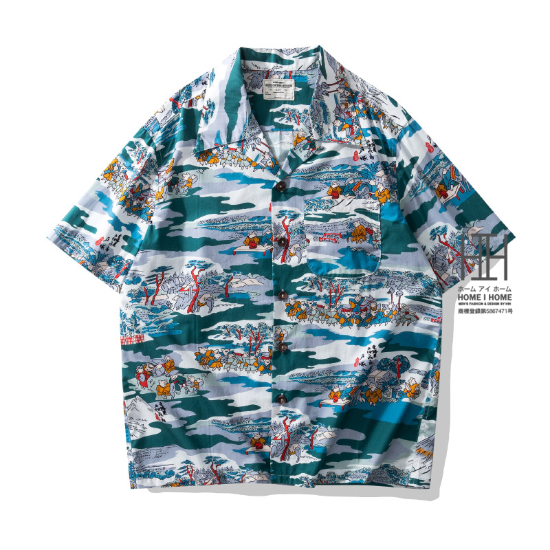 キューバシャツ メンズ 半袖 大きいサイズ アロハシャツ 柄シャツ 綿100 ボタニカル 花柄 開襟シャツ 総柄 オープンカラー リゾート 父の日 プレゼント ギフト | ホームアイホーム | 02