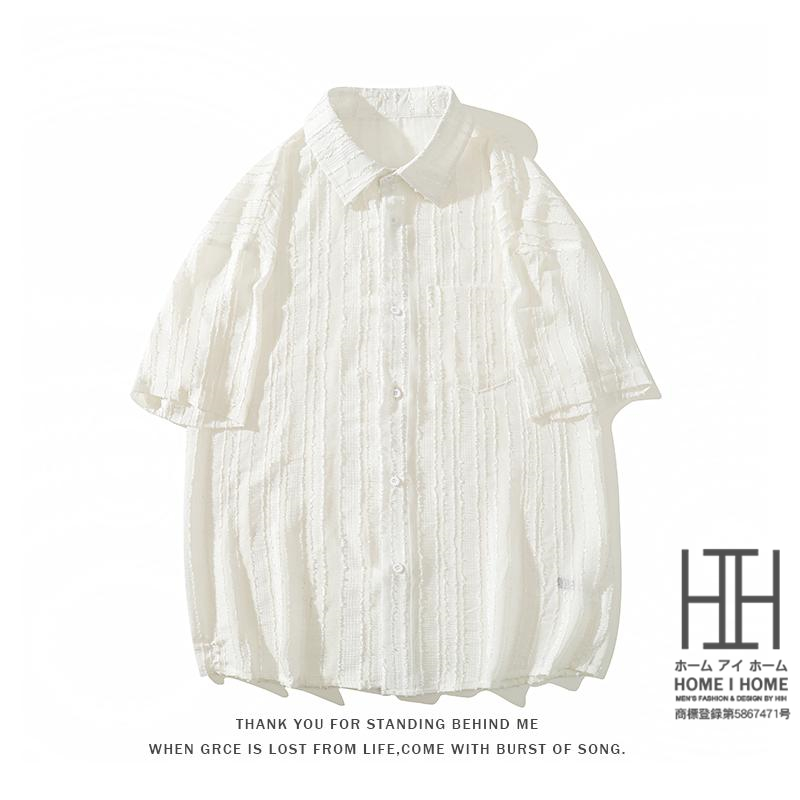 シャツ メンズ メンズシャツ メンズ 半袖シャツ シャツ オーバーサイズ 冷感｜justmode｜02