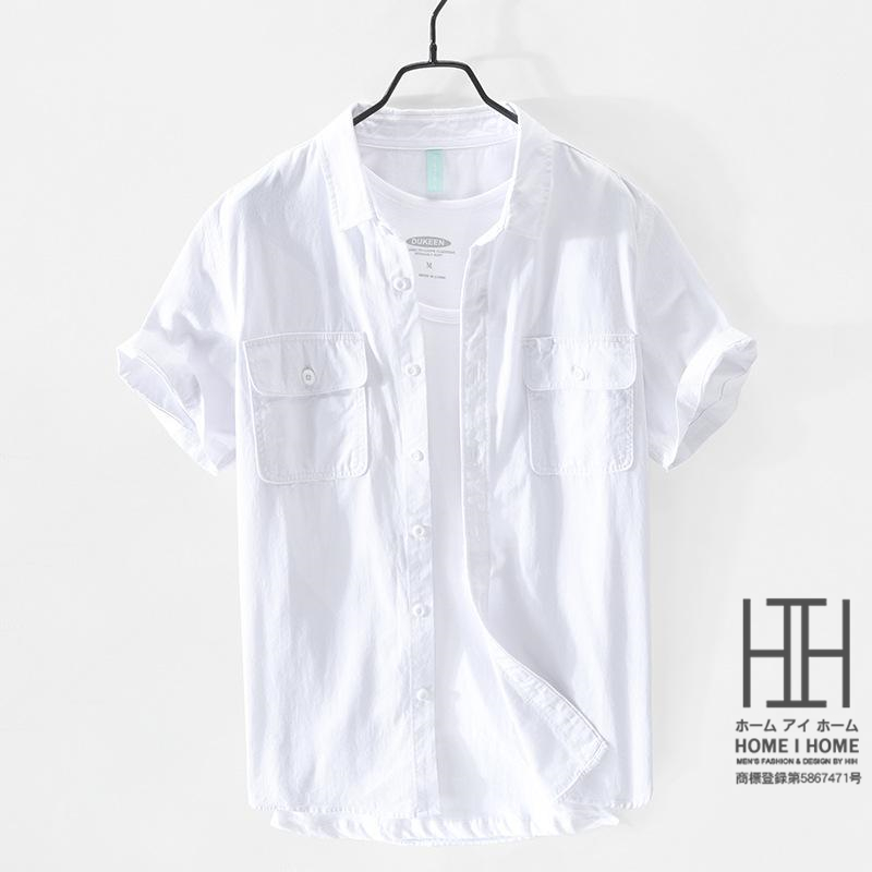シャツ メンズ メンズシャツ メンズ 半袖シャツ カジュアルシャツ 夏服 白シャツ メンズ｜justmode｜02
