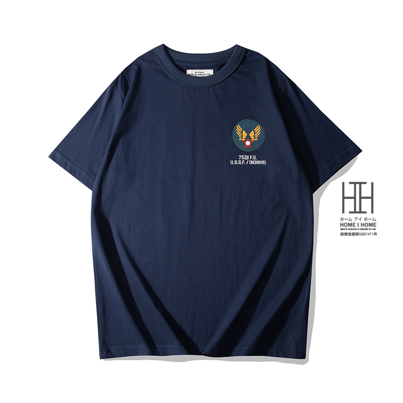 Tシャツ メンズ 半袖 ロゴT プリント 英文字 キャラクター 個性 アメカジ クルーネック 大きいサイズ 棉 100% USAF 第75飛行隊グラフィック tシャツ カットソー | ホームアイホーム | 02