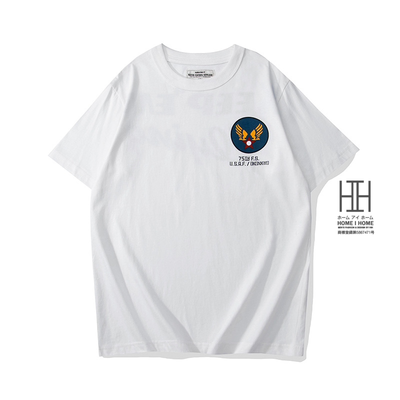Tシャツ メンズ 半袖 ロゴT プリント 英文字 キャラクター 個性 アメカジ クルーネック 大きいサイズ 棉 100% USAF 第75飛行隊グラフィック tシャツ カットソー | ホームアイホーム | 01