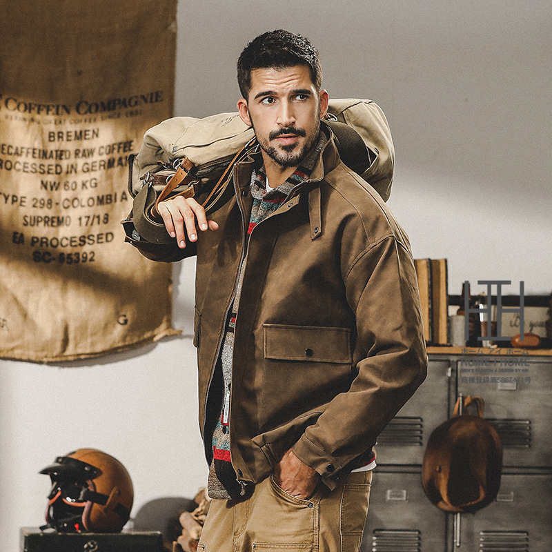 シングルライダースジャケット ブラウン Lサイズ メンズ2XL☆羊革