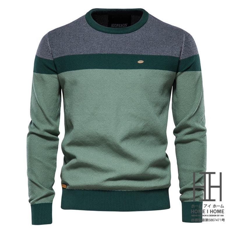 ニットセーター メンズ クルーネック セーター 丸首 長袖 切り替え おしゃれ ニット 春 秋 冬 柔らかい 格好いい 暖かい 国産 ニットセーター メンズ クルーネック セーター 丸首 長袖 切り替え おしゃれ ニット 春 秋 冬 柔らかい 格好いい 暖かい 国産
