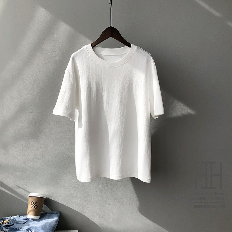 レディース Tシャツ メンズ ゆったり 無地 半袖 大きめ 丸首 ビッグTシャツ シンプル カジュアル 夏物 カットソー｜justmode｜02