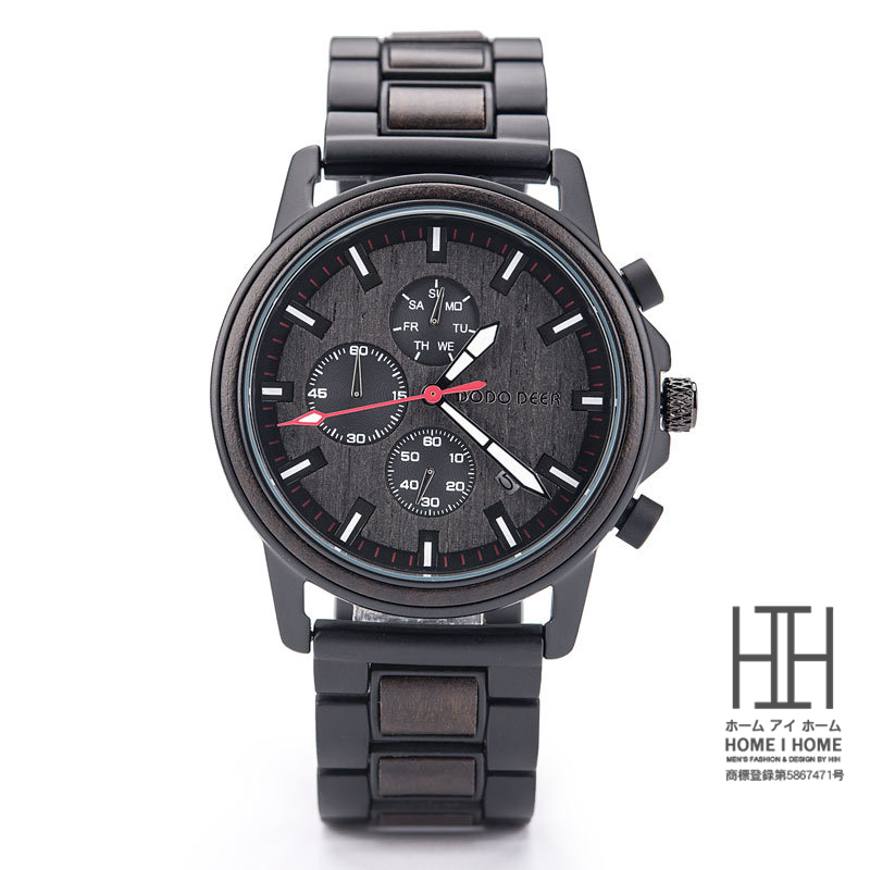 メンズ 腕時計 クォーツ時計 ギフト ウォッチ 木製 生活防水 メンズステンレス 3気圧防水 メンズ腕時計 ビジネス｜justmode｜02