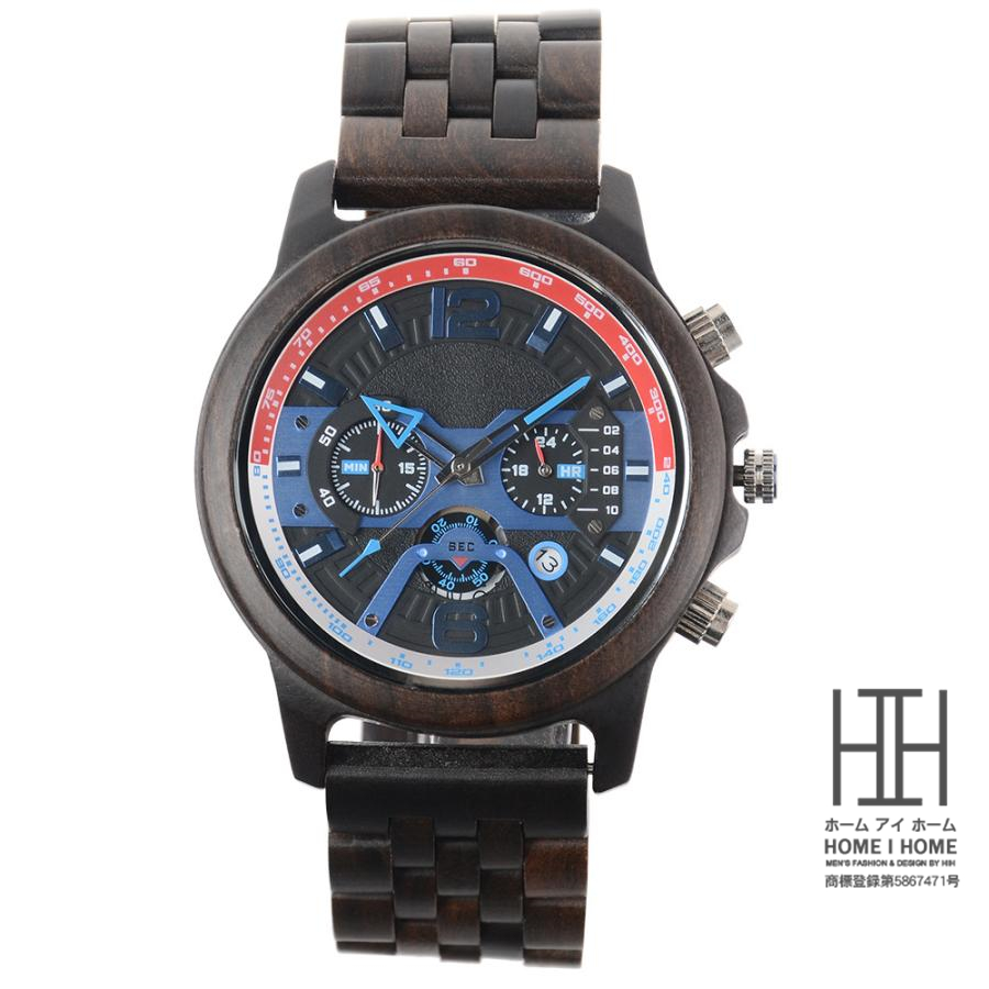 メンズ 腕時計 ウォッチ 24時間表示 日本製クォーツムーブメント 日付表示付き プッシュ式 夜光 タイマー付き ビジネス アクセサリー クォーツ腕時計｜justmode｜02