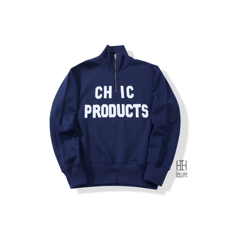 ホームアイホーム ハーフジップ スウェット メンズ ロゴ 刺繍